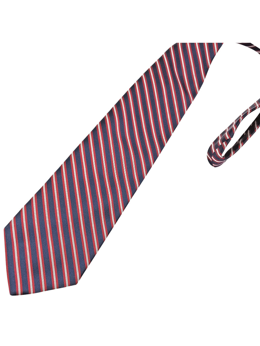 Brooks Brother Classic "346" Silk Navy Red White Striped Classic Tie